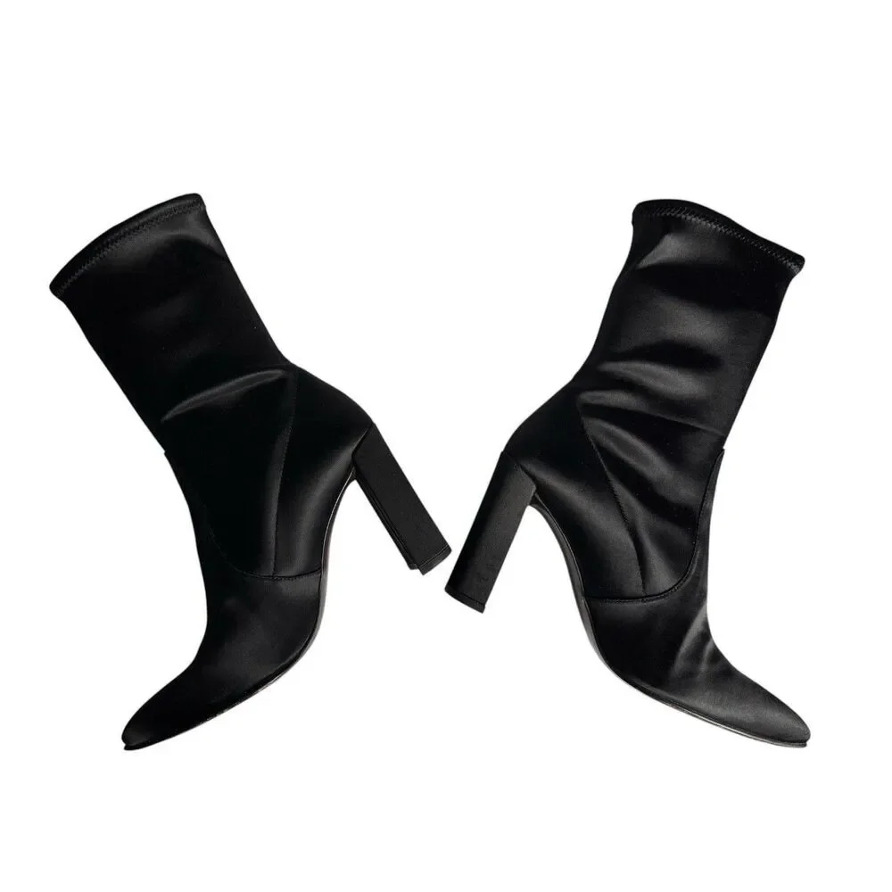 Stuart Weitzman Women Black Clinger Boots Size  9M With Accessories Women Boots